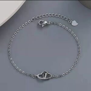 Stainless Steel Interlocking  Heart Bracelet